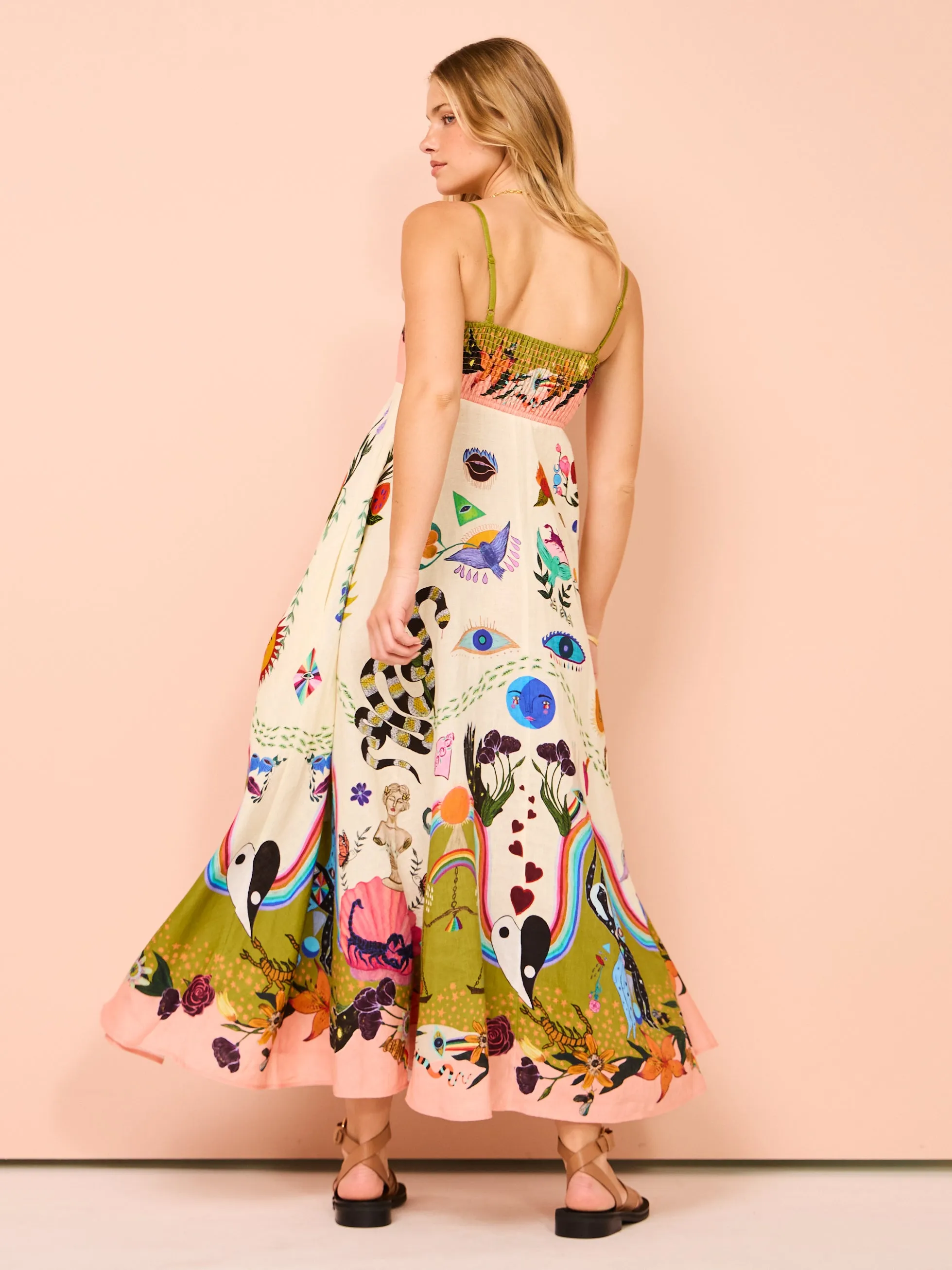 Alemais Evergreen Sundress in Multi