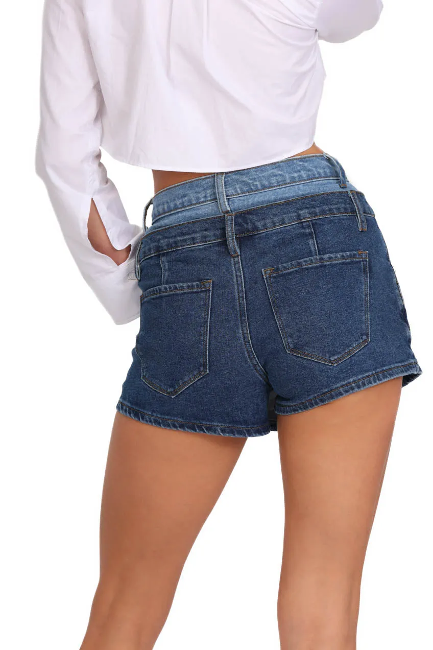 BICOLOR SHORT DENIM