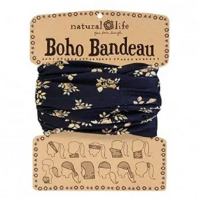 Black & Cream Floral Boho Bandeau®