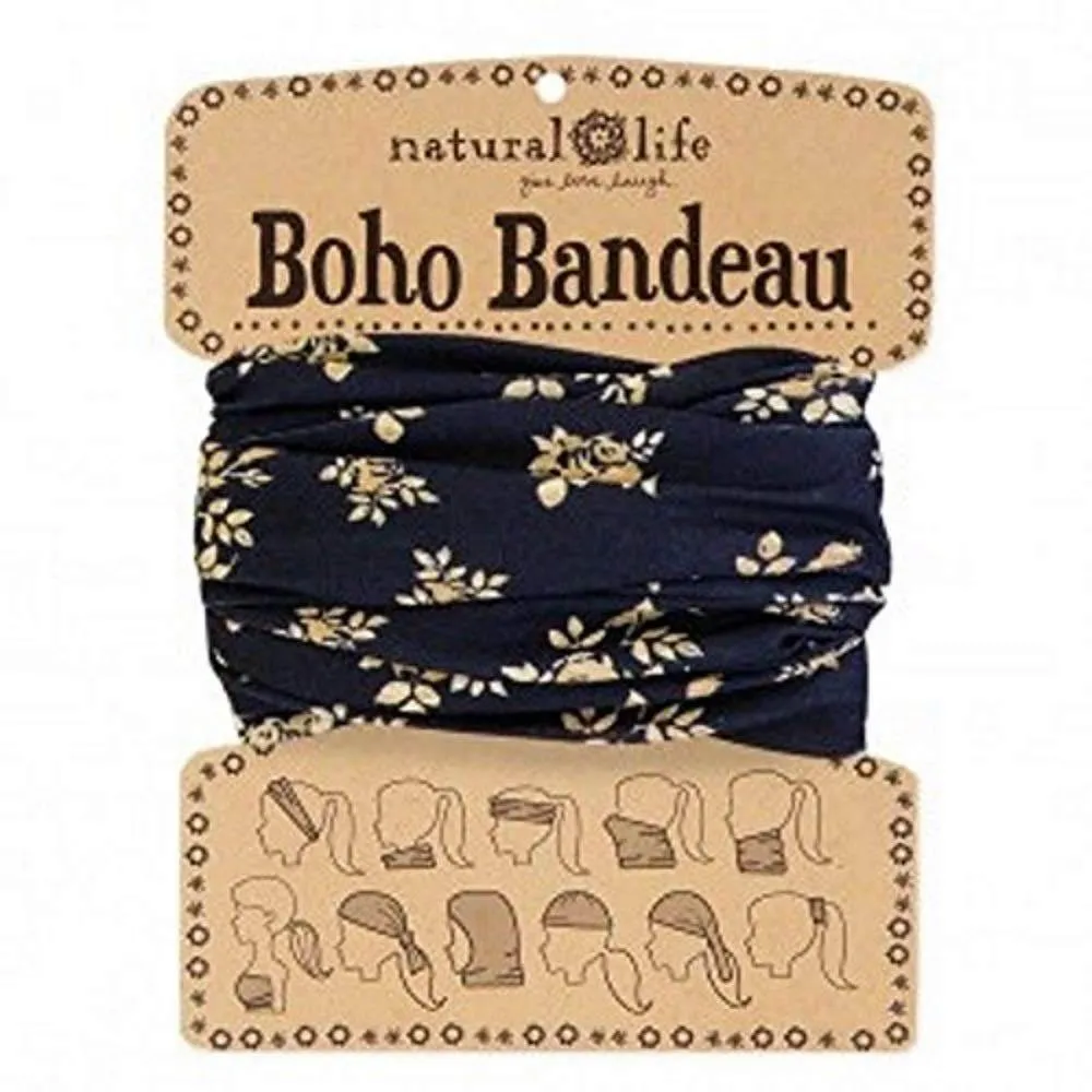 Black & Cream Floral Boho Bandeau®