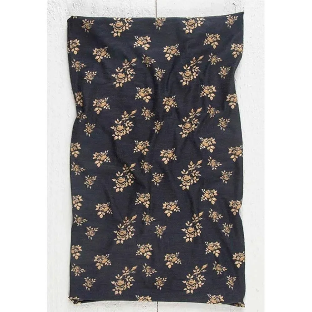 Black & Cream Floral Boho Bandeau®