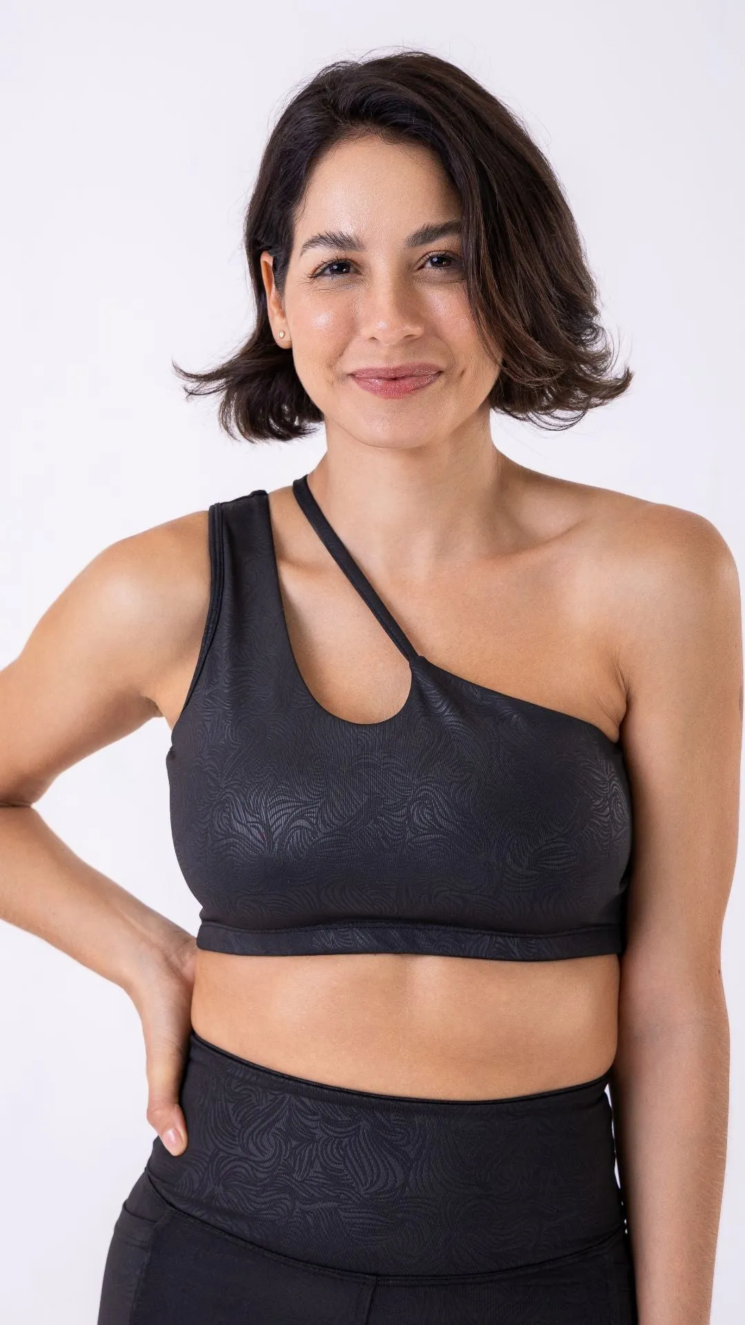 Black Texture Splendor Bra