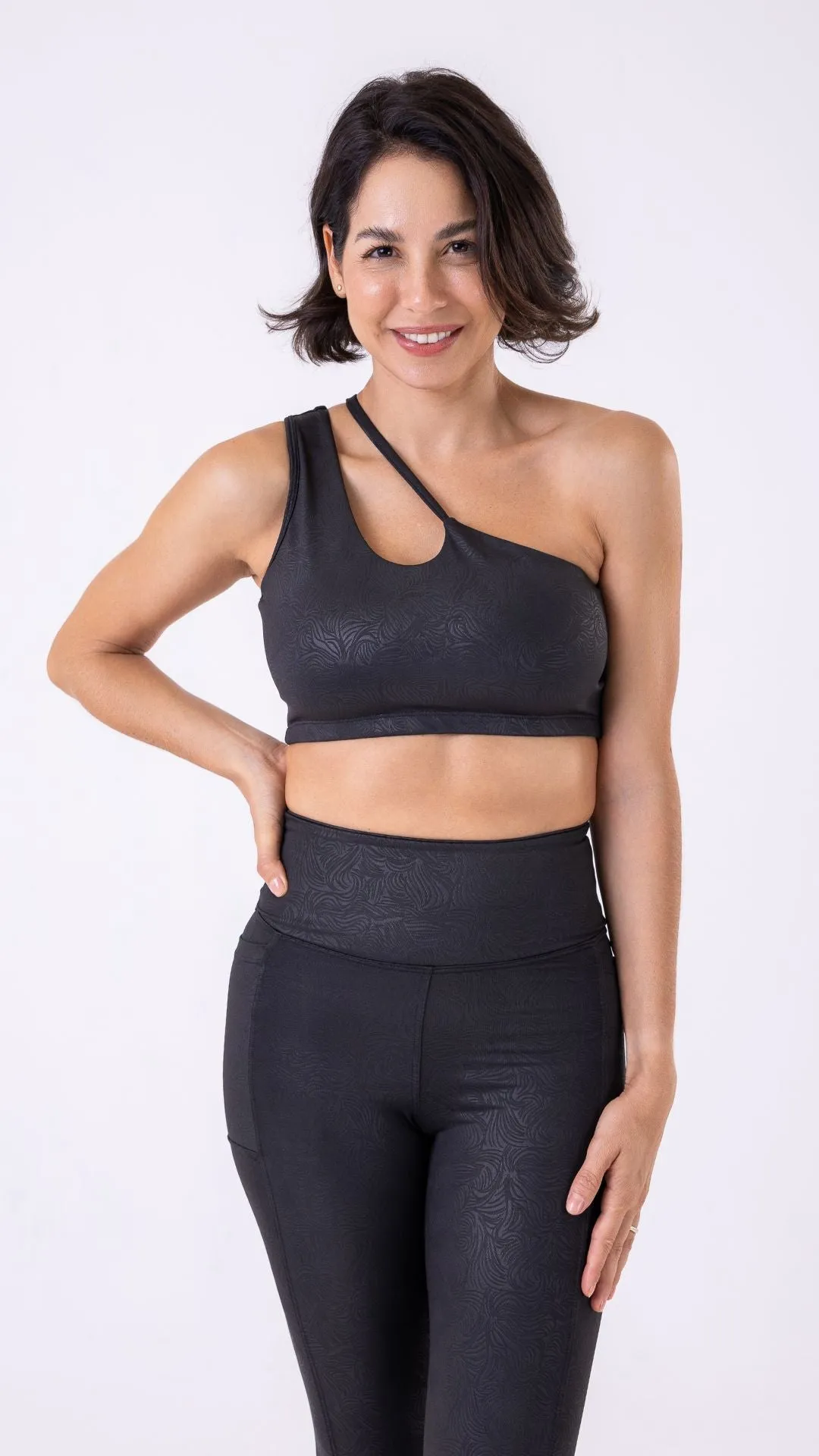 Black Texture Splendor Bra