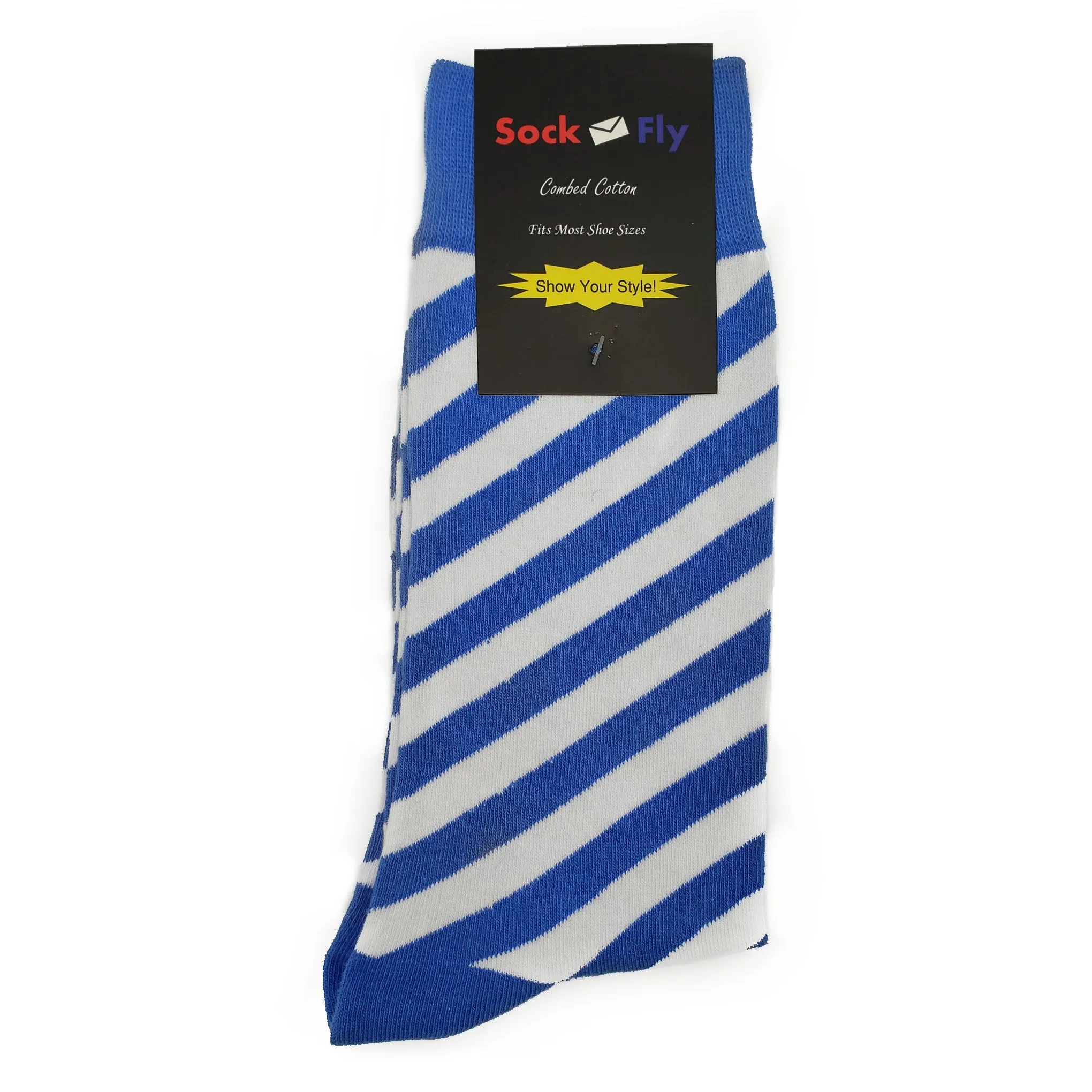 Blue and White Stripe Socks