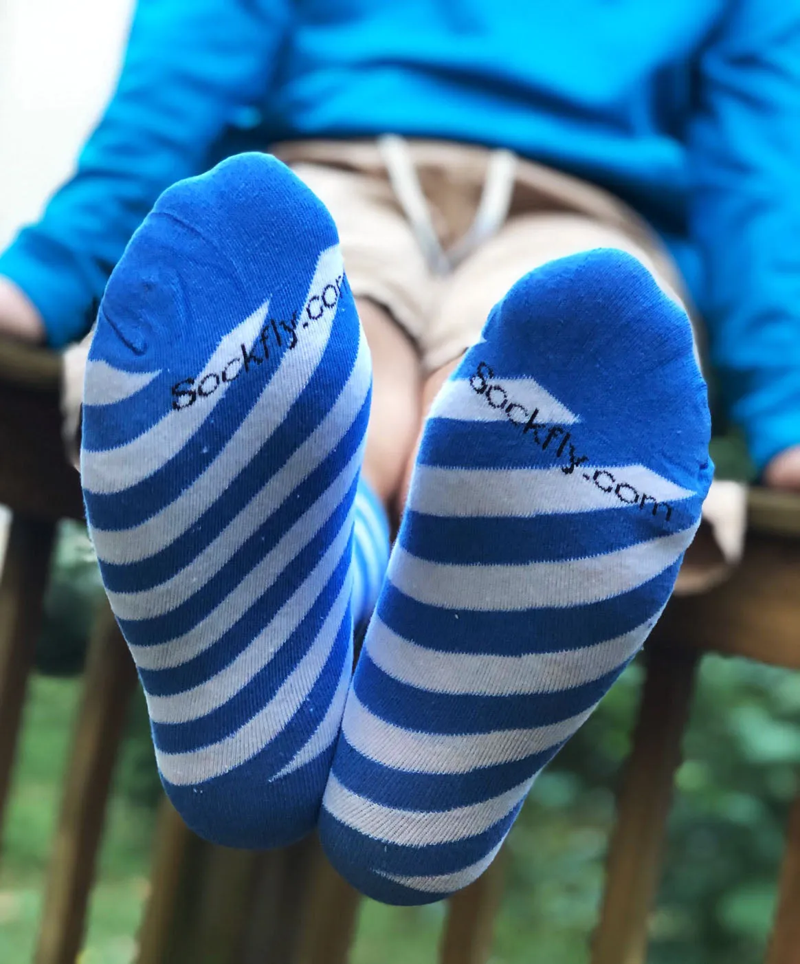 Blue and White Stripe Socks