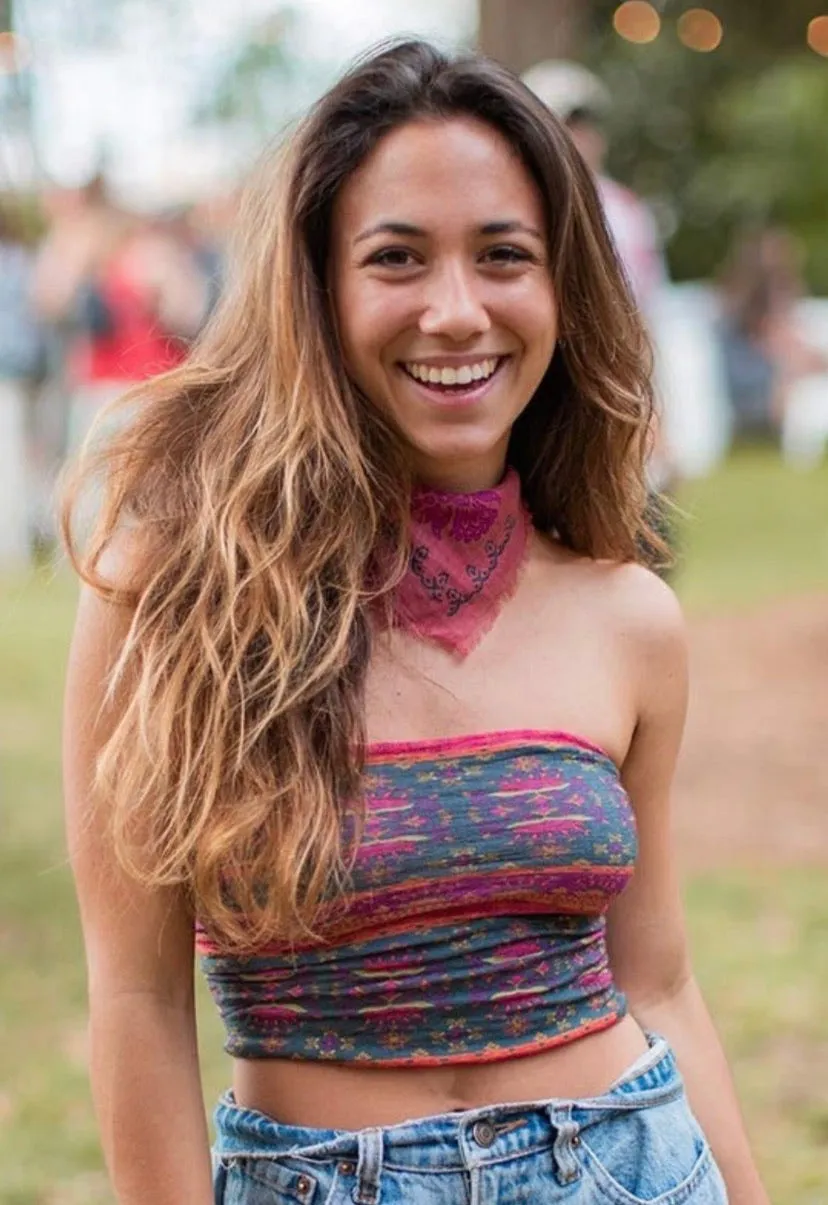Boho Bandeau - Navy Red Floral