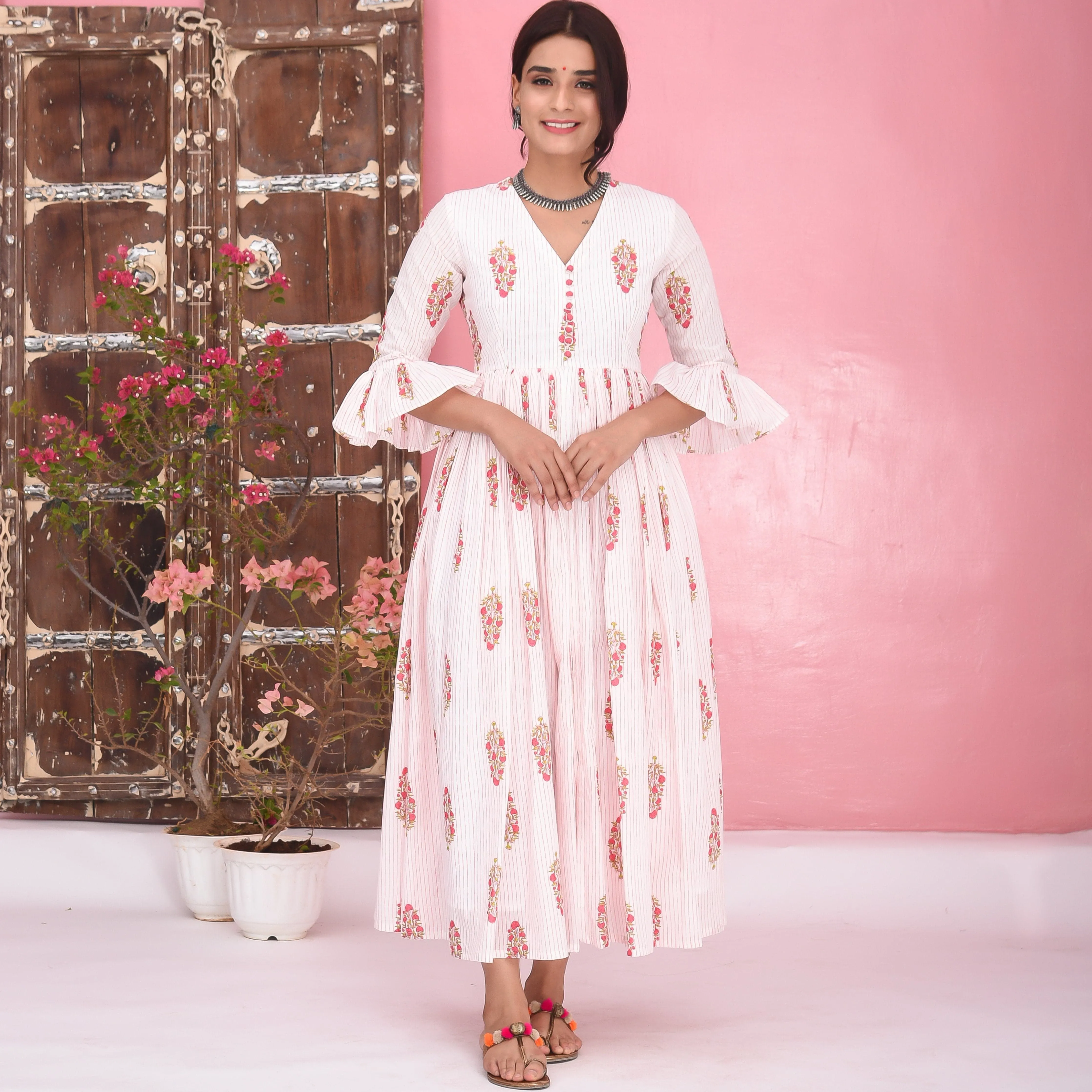 Bunaai Florist Cotton Dress