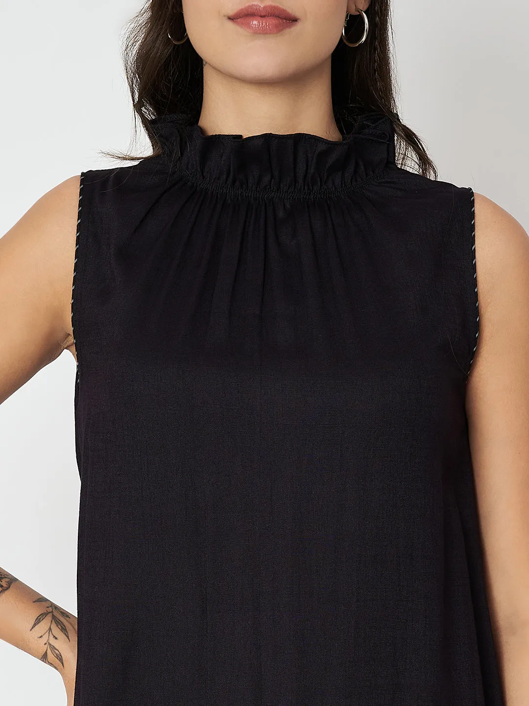 Cotton Slub Tiered Maxi Dress