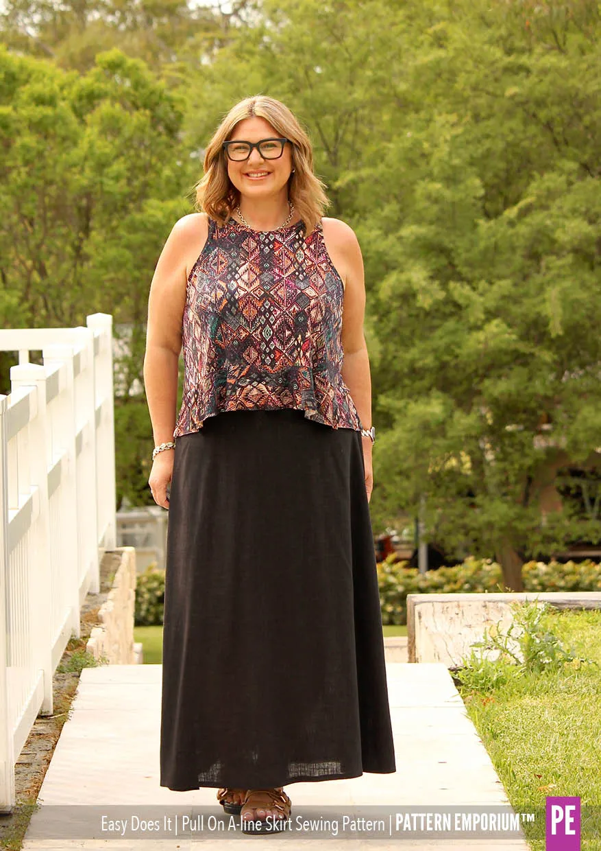 Easy Does It Pull-On A-line Skirt Sewing Pattern