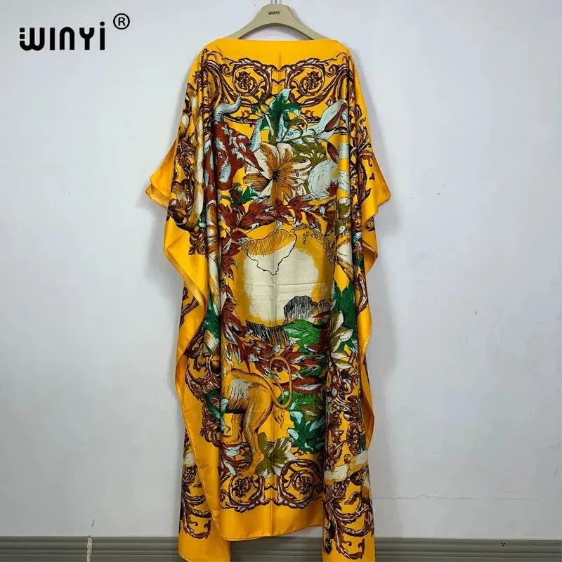 Elegant African Beach Dress: Boho Print for Evening Parties and Beach Outfits
