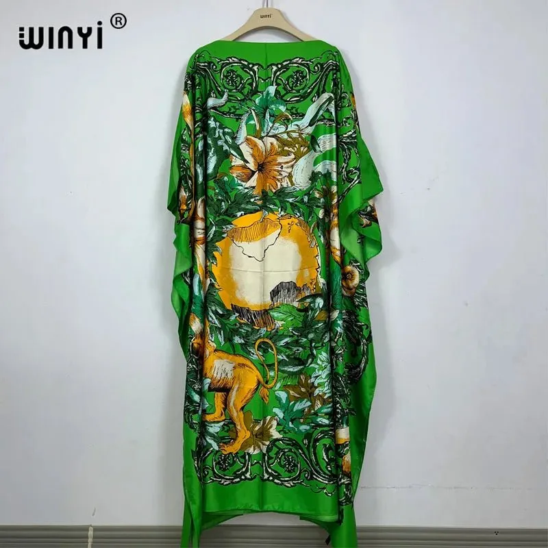Elegant African Beach Dress: Boho Print for Evening Parties and Beach Outfits