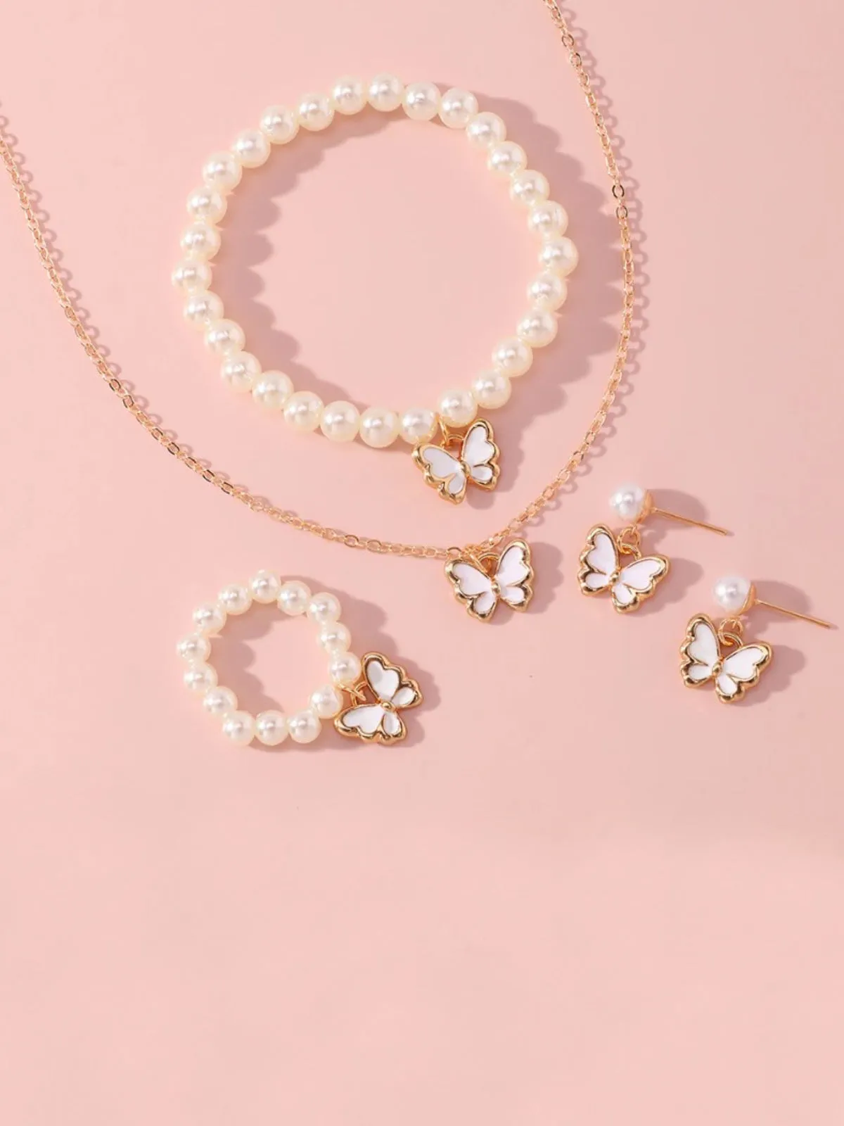 Flight Of Fancy Butterfly Pearl Jewelry Set