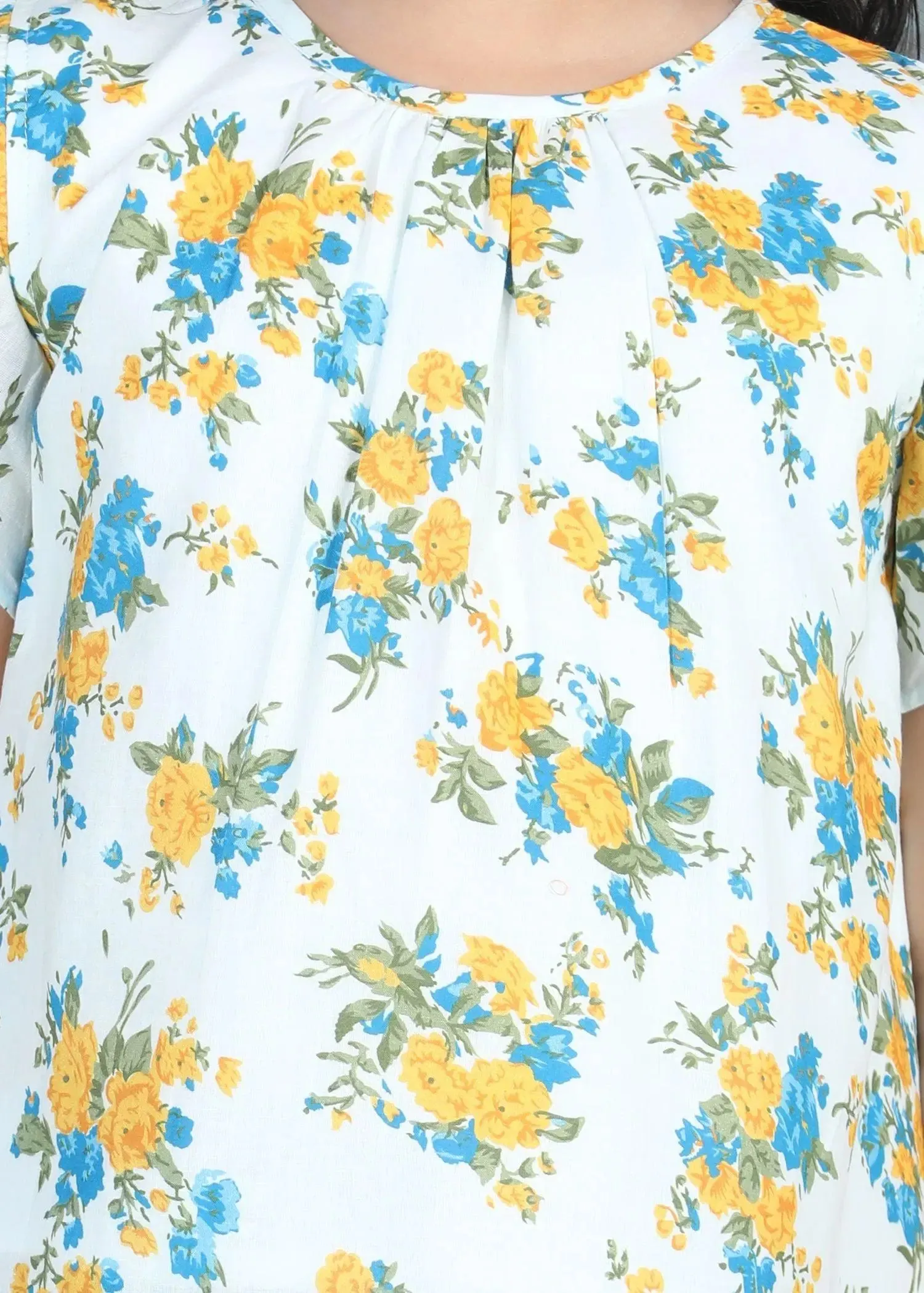 Flower Posy White Cotton Top Girl (2 to 9 Years)