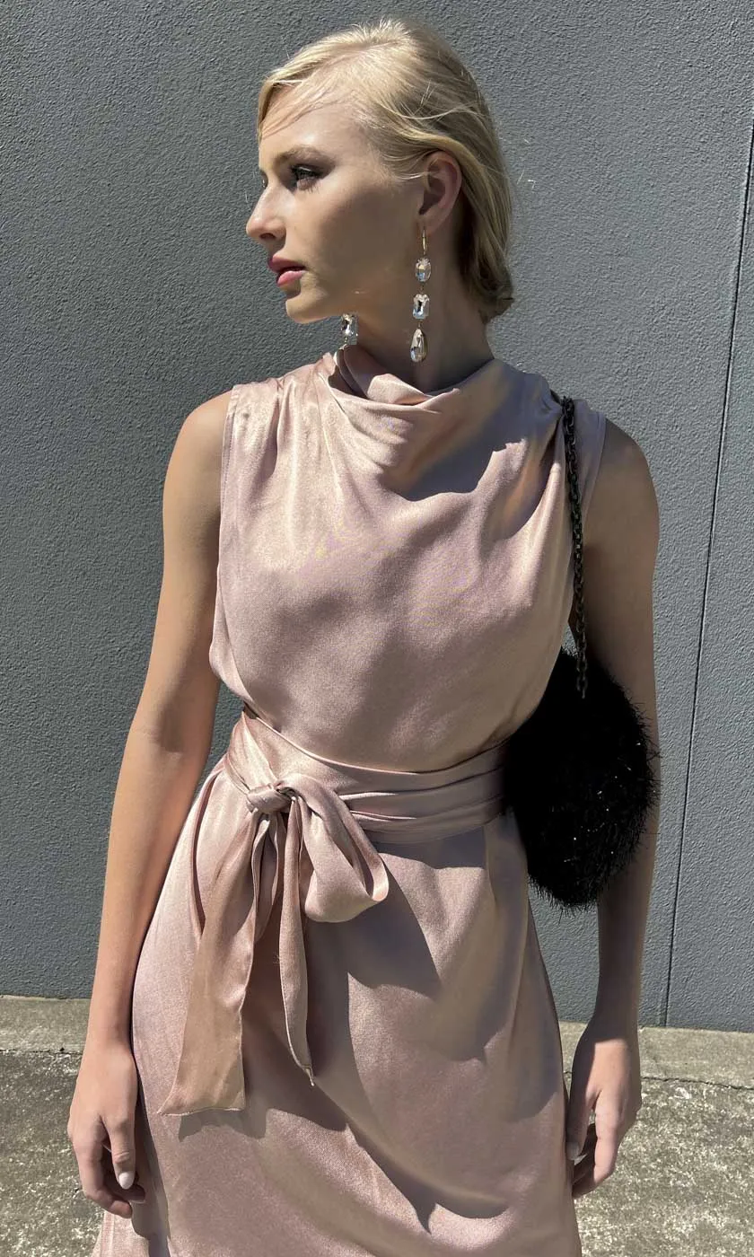 HOSS Rochelle Cowl Neck Dress - Blush