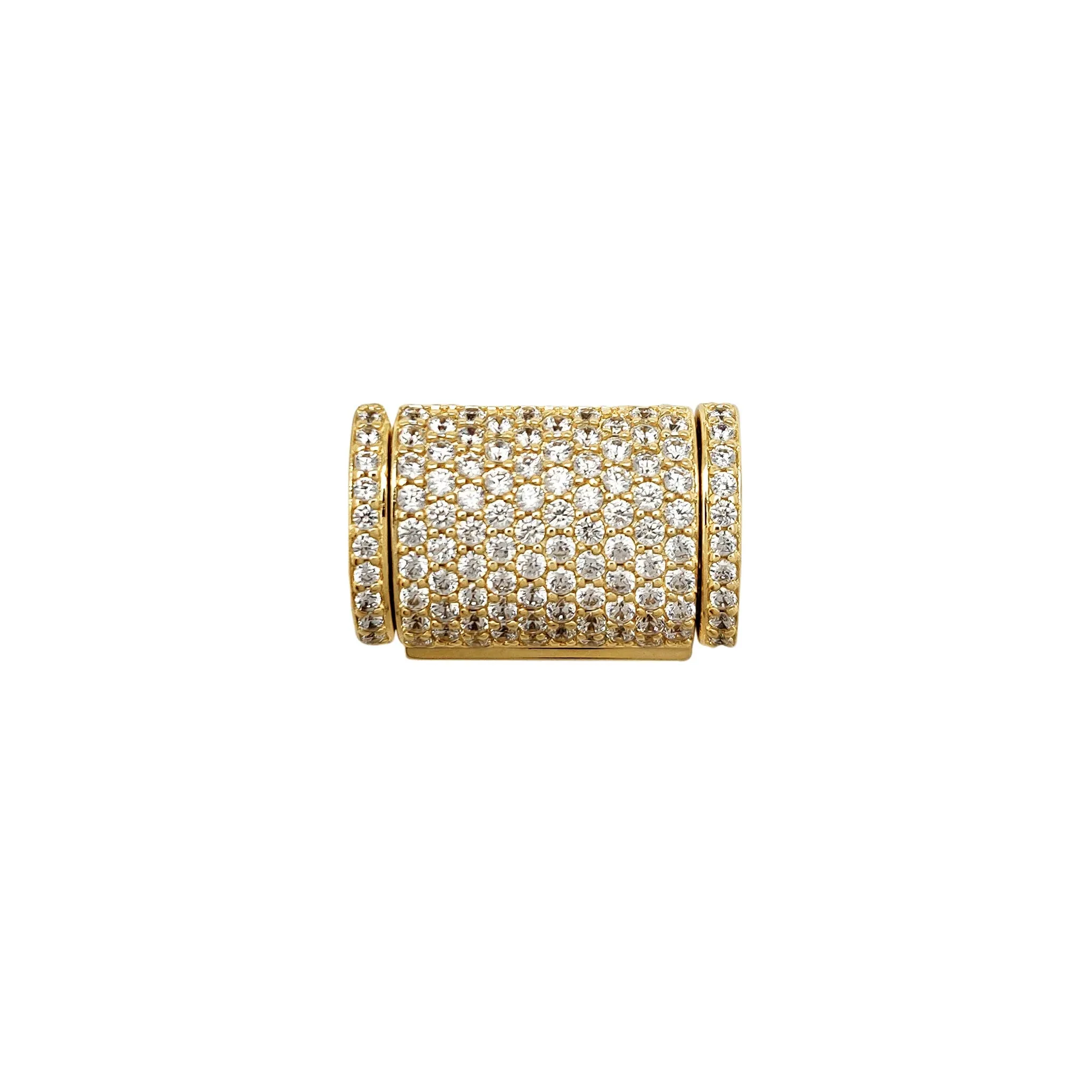 Iced-Out CZ Sleek Box Clasp (14K)