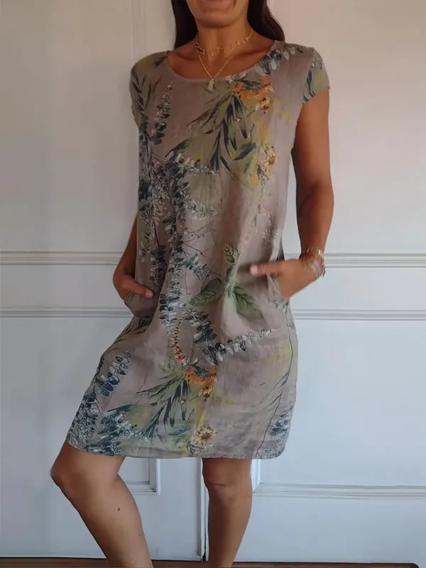 🍀🌷LAST DAY SALE 49% OFF🍀🌷Women's Cotton Loose Printed Dress (BUY MORE SAVE MORE)