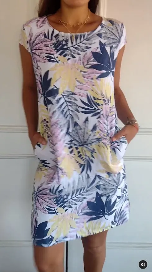 🍀🌷LAST DAY SALE 49% OFF🍀🌷Women's Cotton Loose Printed Dress (BUY MORE SAVE MORE)