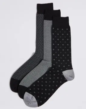 M&S Mens Luxury 3 Pack Socks T10/7071