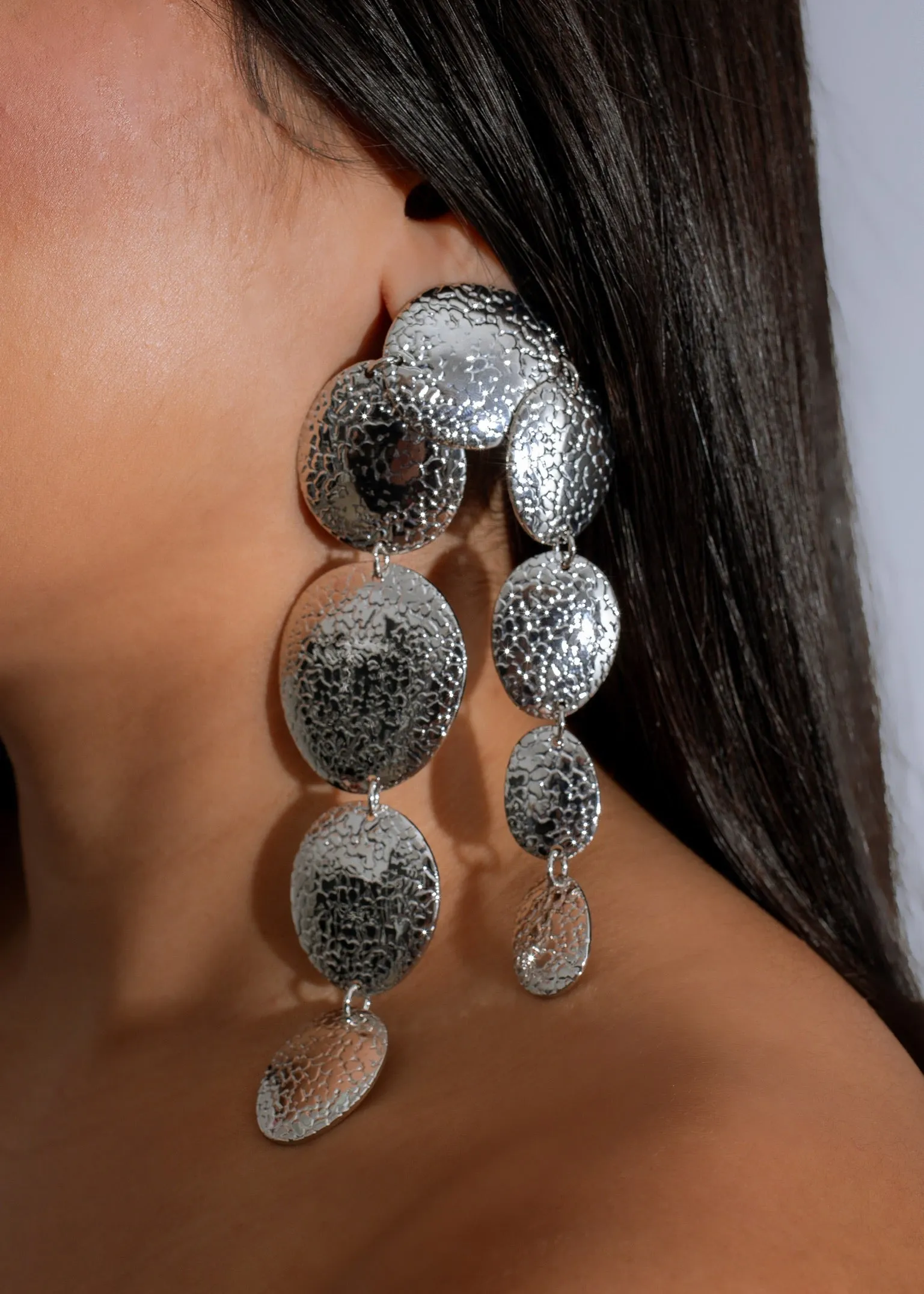 Molten Moon Earrings Silver