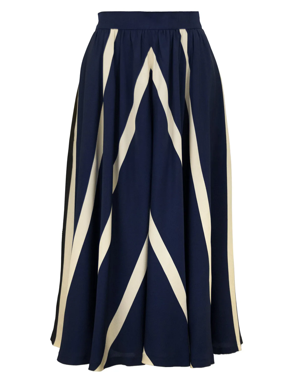 Navy and Beige Striped Ensemble
