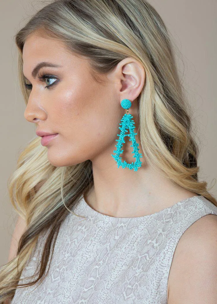 Palancar Triangular Turquoise Beaded Drops-***FINAL SALE***