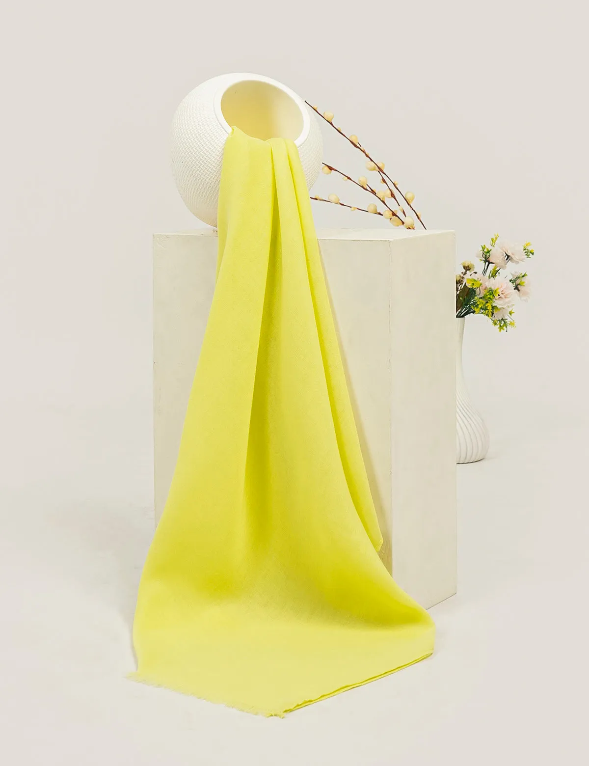 Plain Lawn Hijabs - Lemon