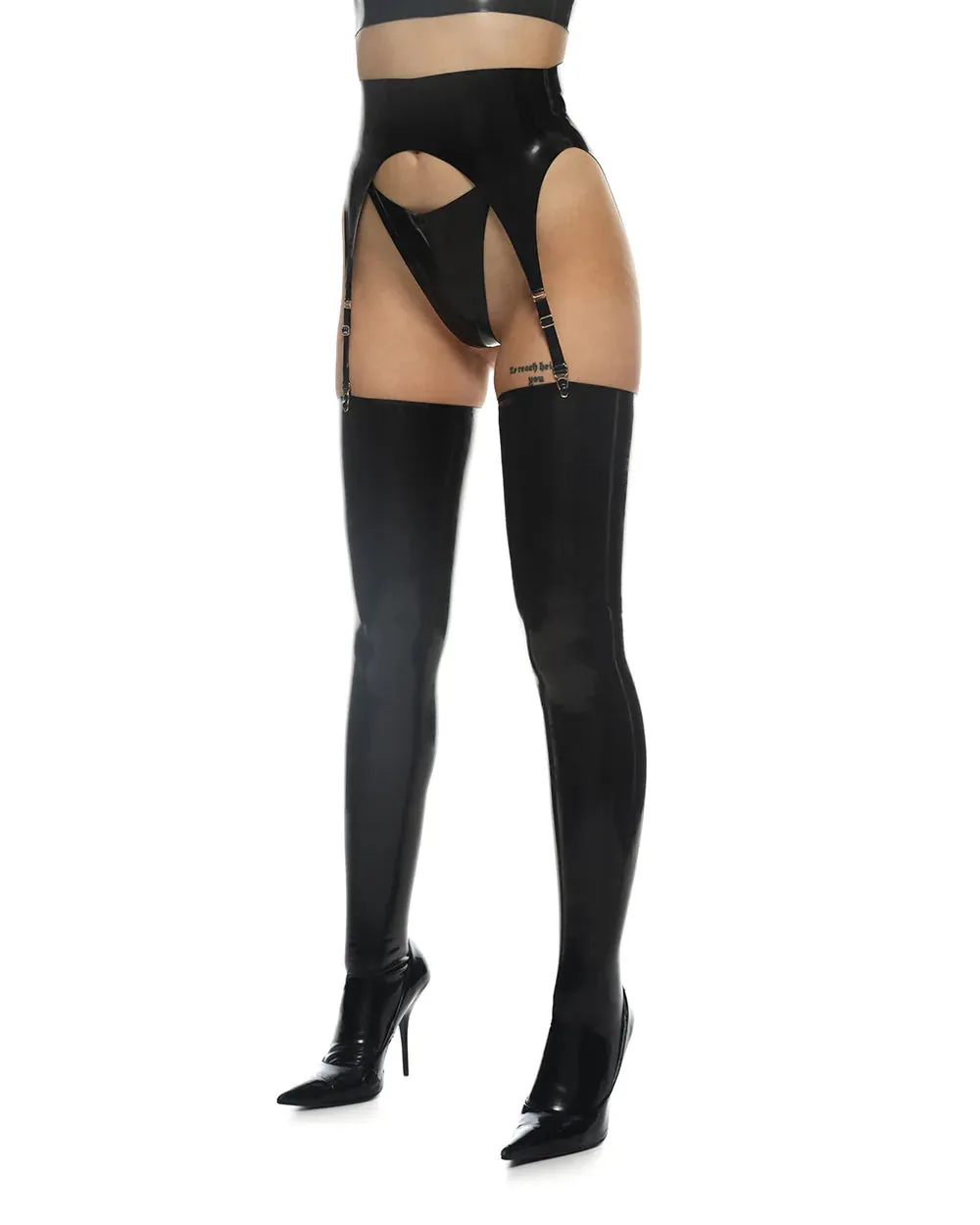 Saga Latex Suspender Black