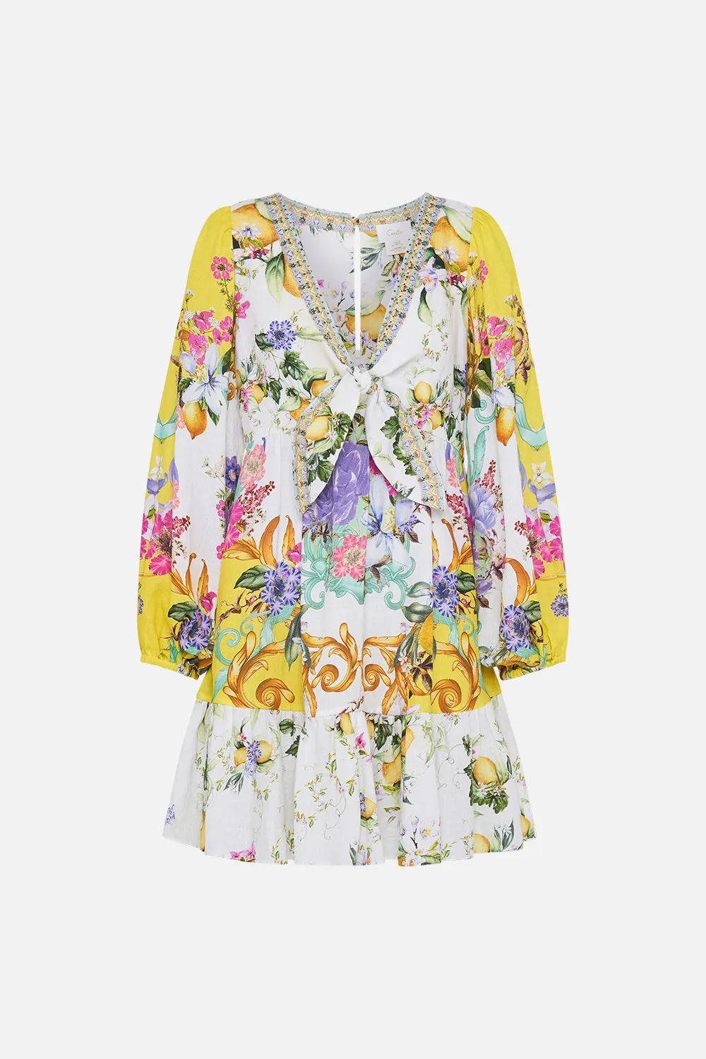 SHORT TIE FRONT BLOUSON DRESS CATERINA SPRITZ