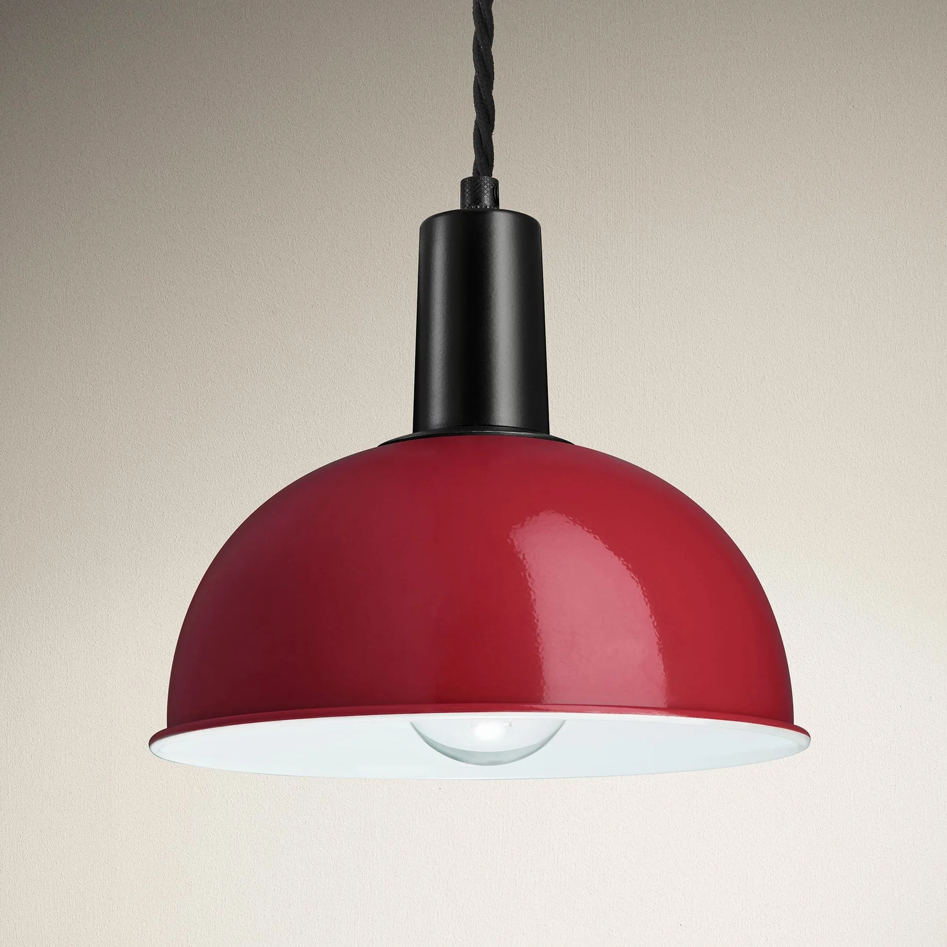 Sleek Dome Pendant - 8 Inch - Burgundy
