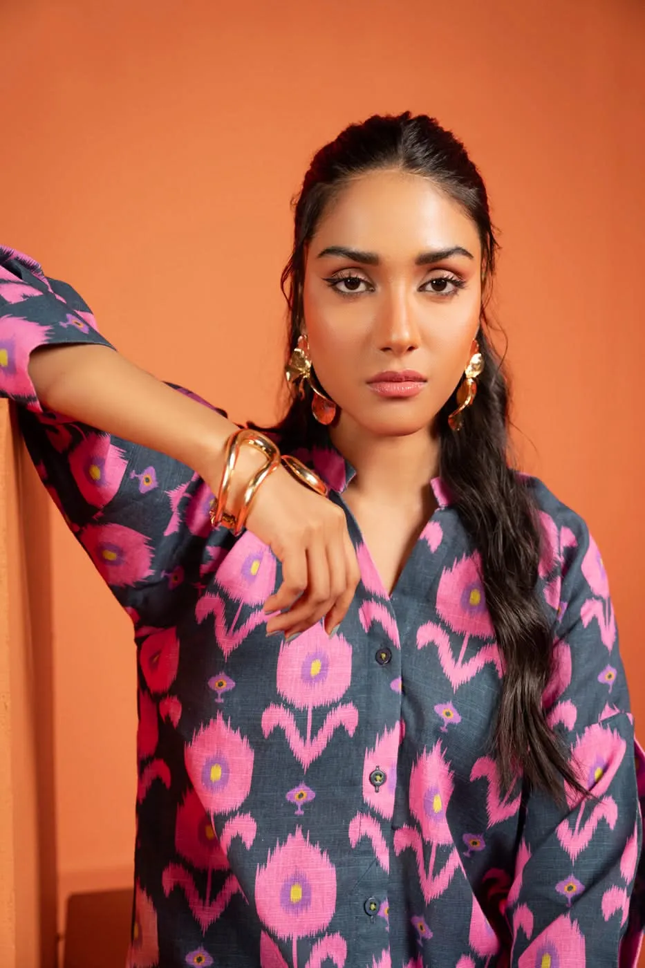 Stitched - Printed Khaddar Shirt