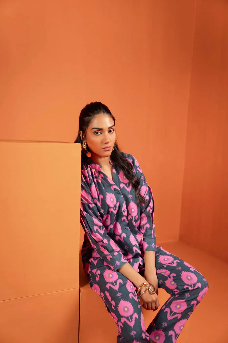 Stitched - Printed Khaddar Shirt