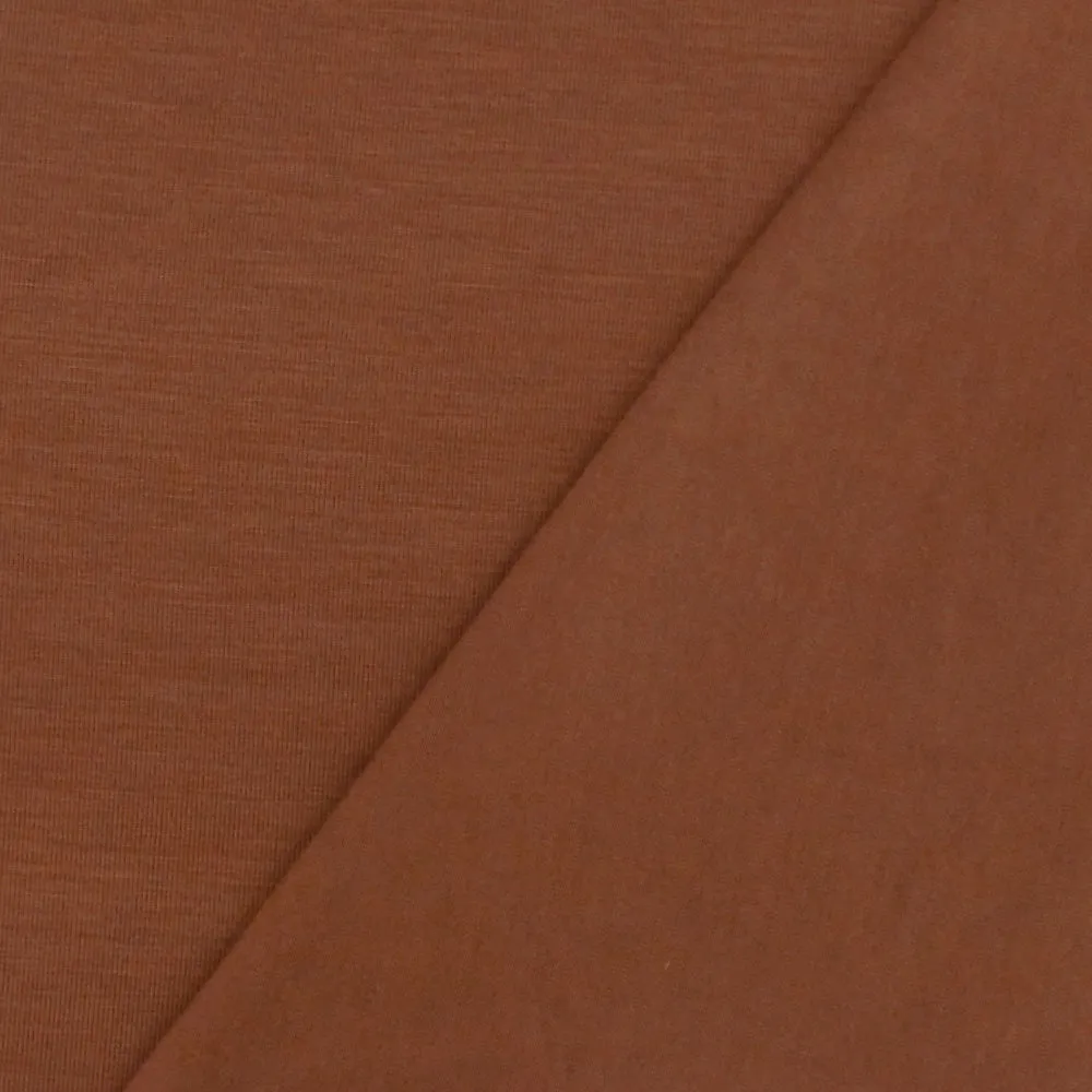 Sweet Brown Solid Stretch Rayon Jersey Knit Fabric