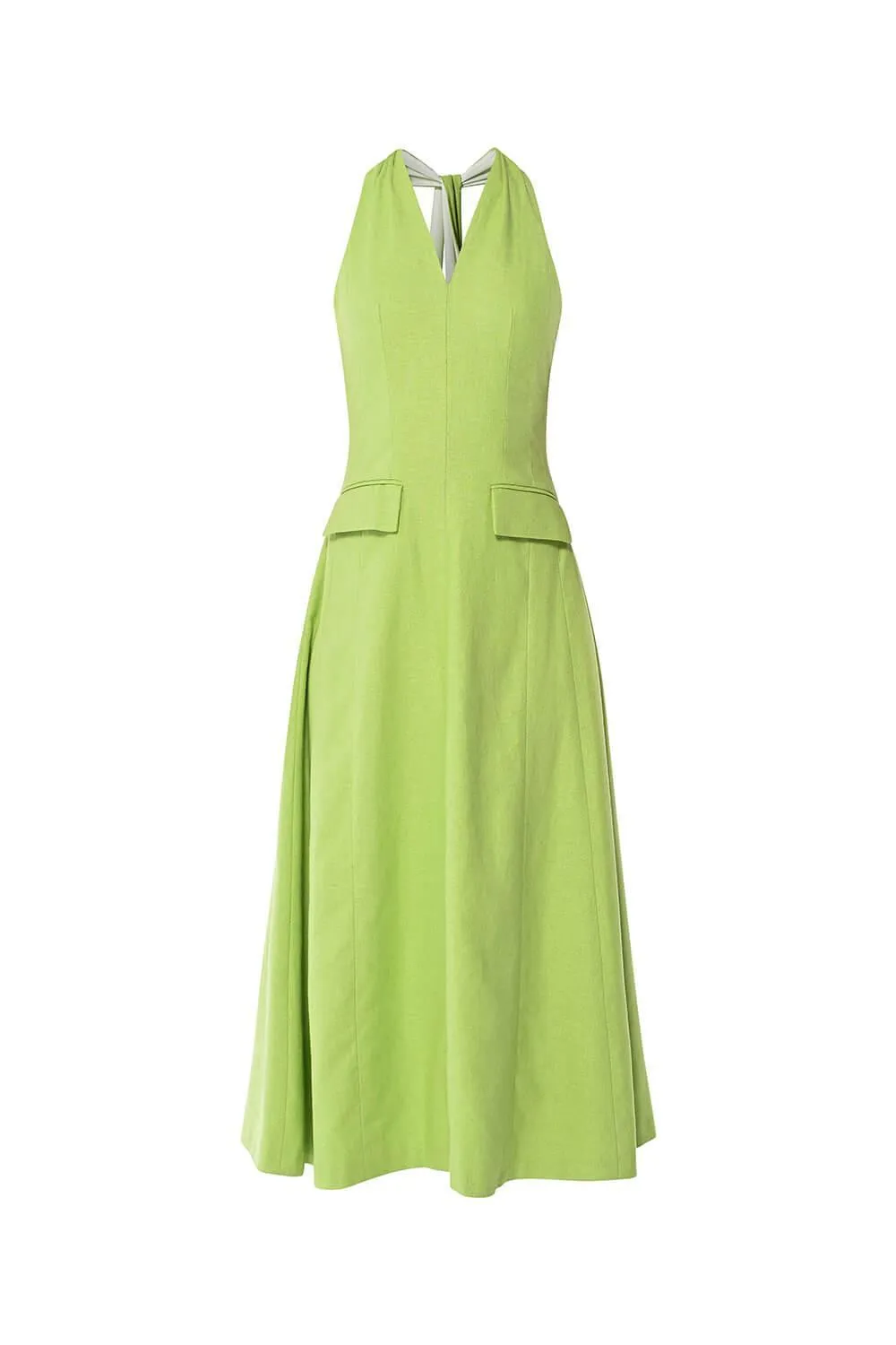 Tide Halter Sleeveless Cotton Midi Dress