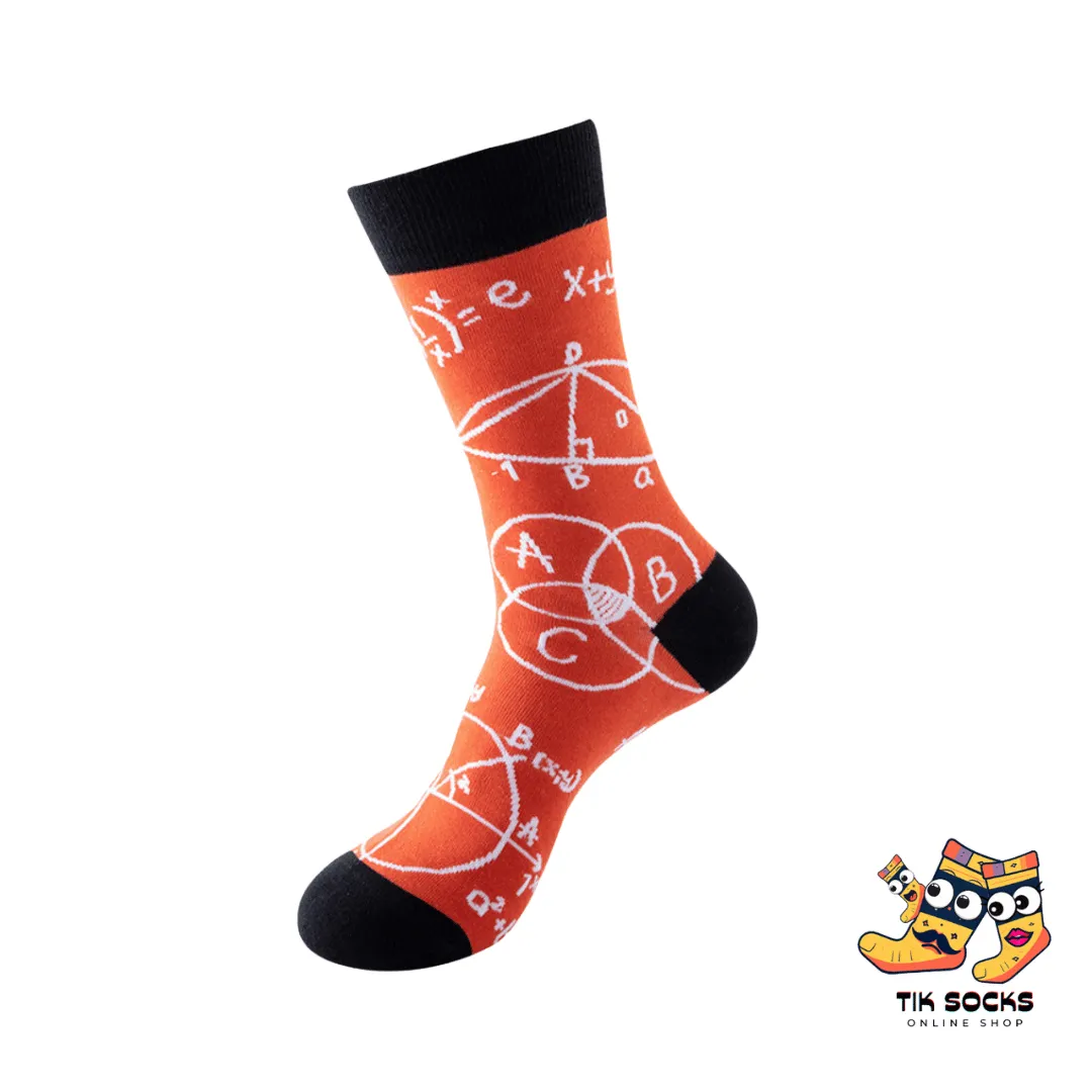 TikSocks|Fun Socks-Orange Math Formula Socks