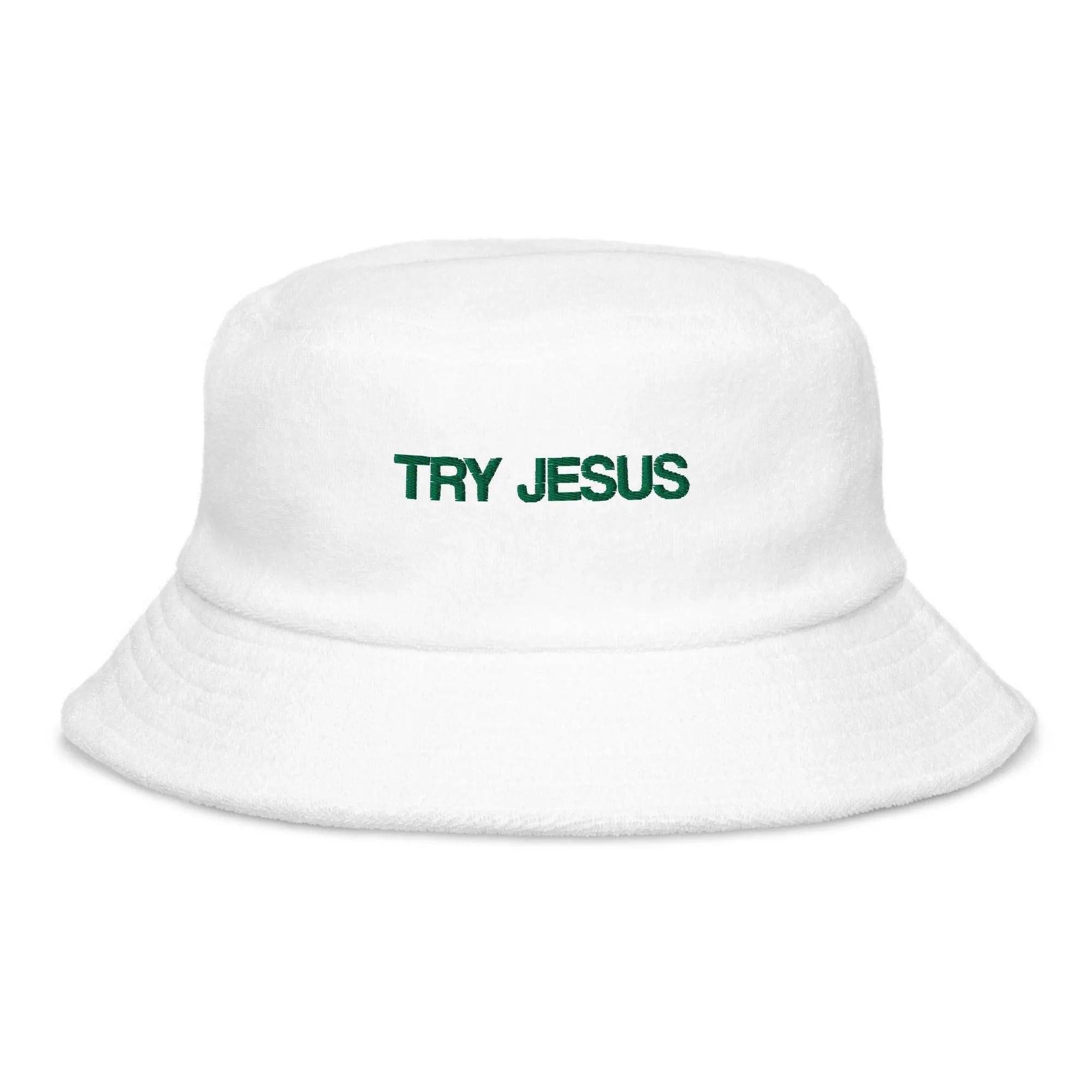 Try Jesus Terry Cloth Bucket Hat