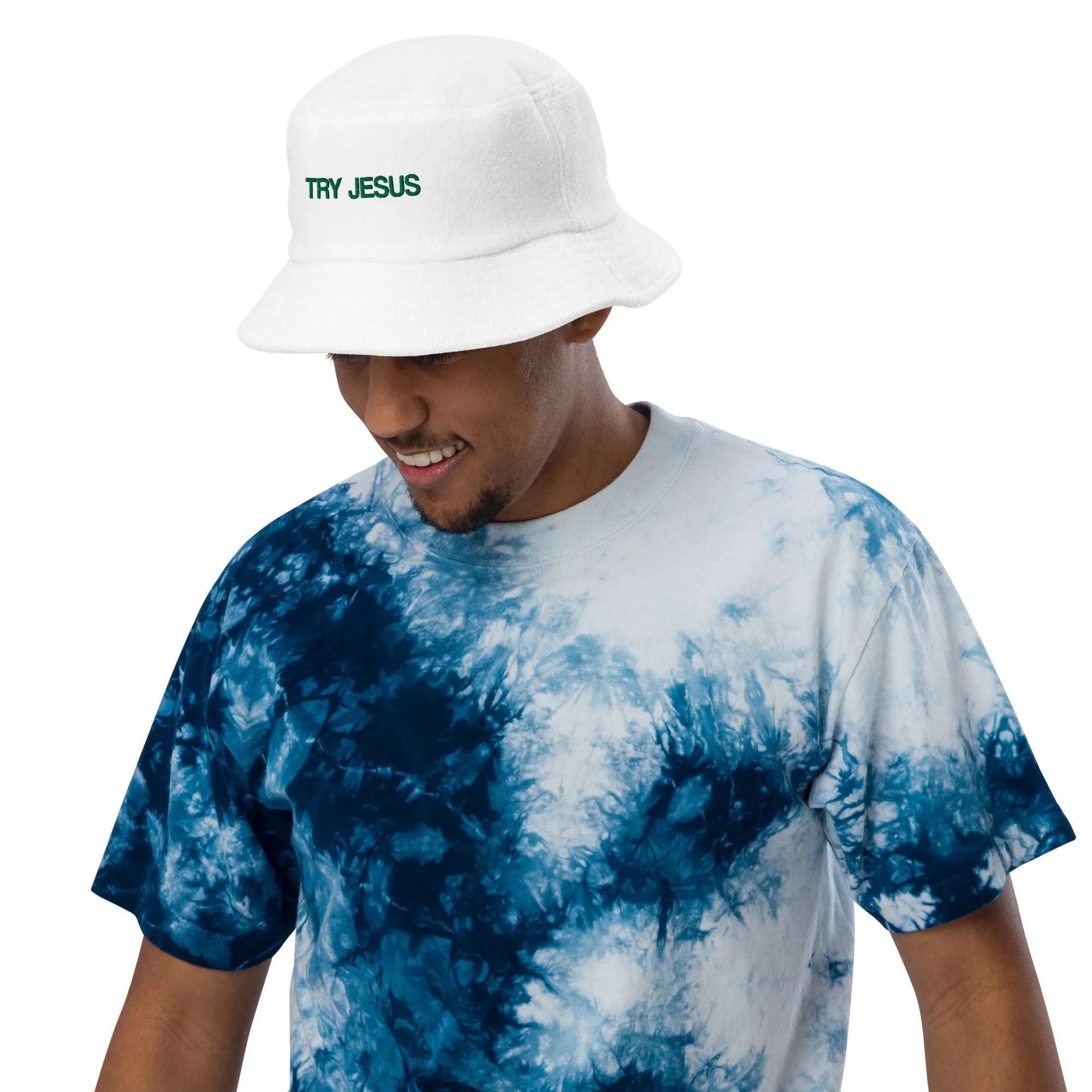 Try Jesus Terry Cloth Bucket Hat