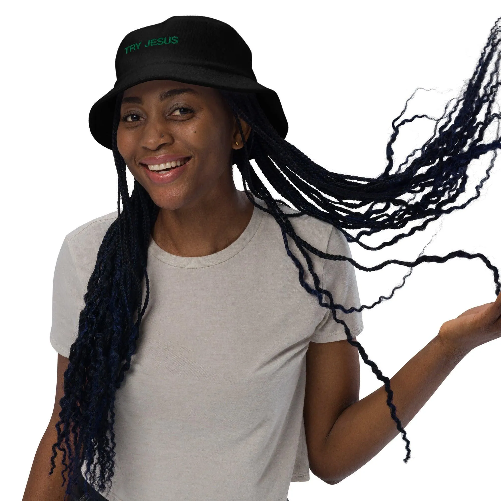 Try Jesus Terry Cloth Bucket Hat
