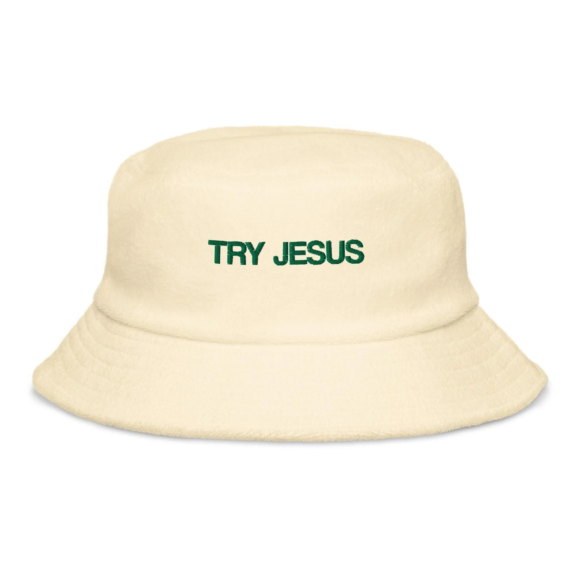 Try Jesus Terry Cloth Bucket Hat
