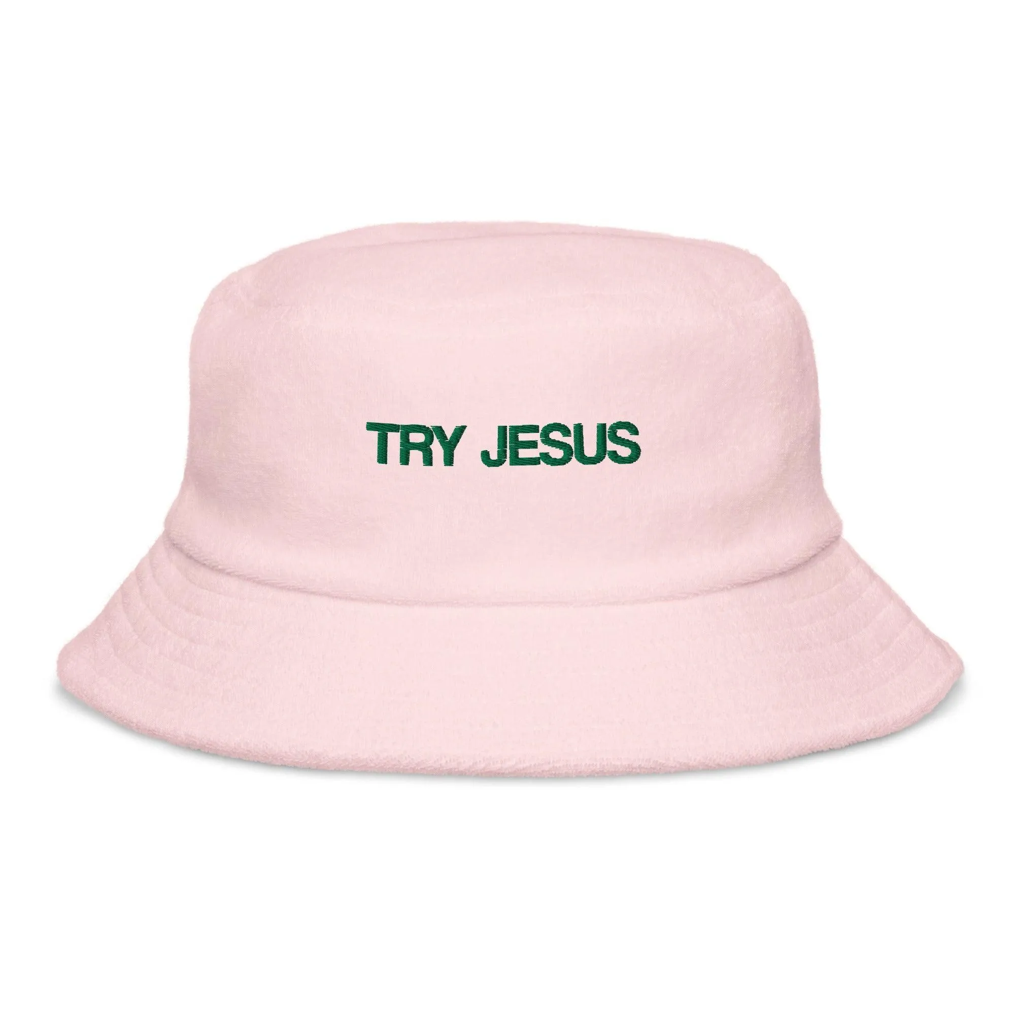 Try Jesus Terry Cloth Bucket Hat
