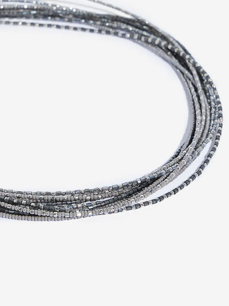 Westside Accessories Silver Beaded Multi Layered Necklace