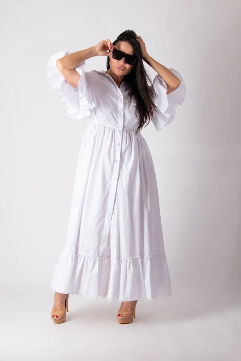 White Cotton Dress VENERA