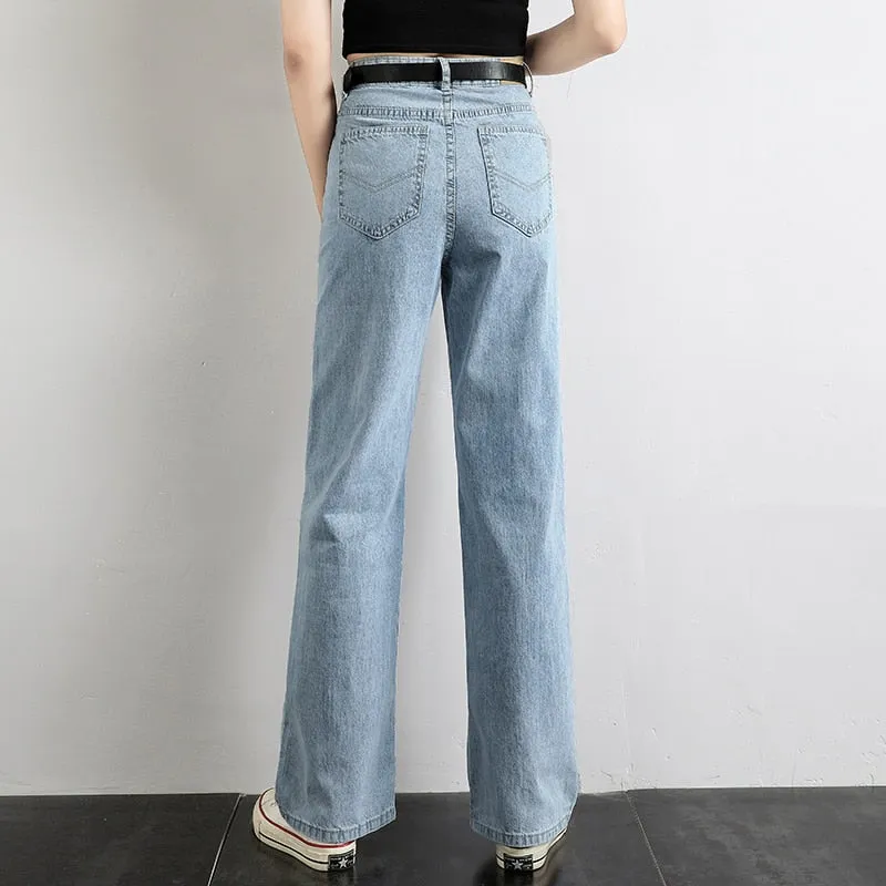Wide Leg Jeans Women High Street Denim