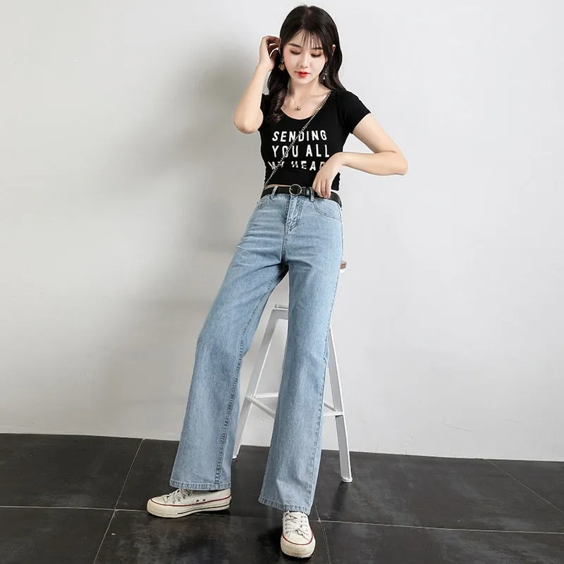 Wide Leg Jeans Women High Street Denim